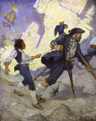 トレジャーアイランドのイラスト 作： Newell Convers Wyeth